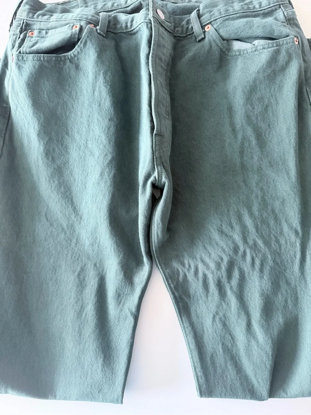 Levi's Men’s Green Jeans - Classic Back Pocket Style 501